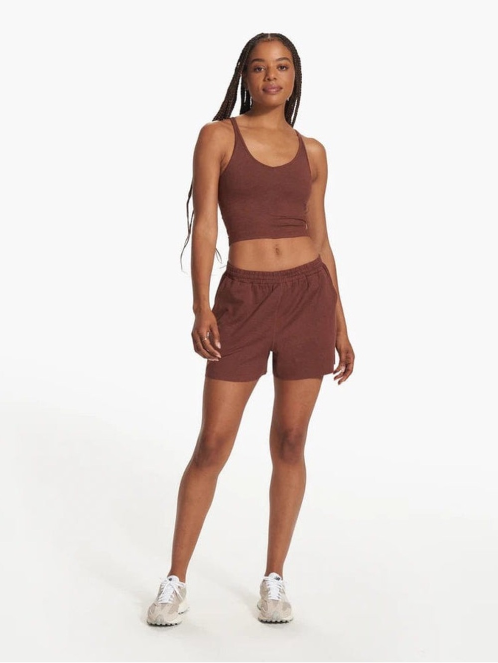 VUORI Women's Boyfriend Brown Athletic Comfy Athleisure Shorts EUC M - Picture 2 of 7